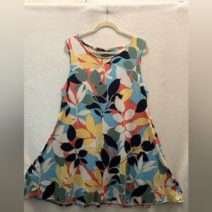 Pretty Nina Leonard Floral A-Line Vacation Cruise Dress. Comfy and Cute XL